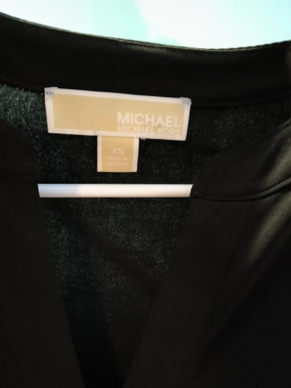 Michael Michael Kors Black Long-Sleeve Zip Front Dress with Waist Tie